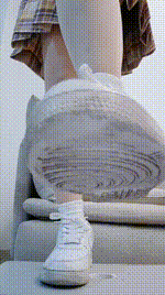 【一茶S】 JK肉丝白棉袜 脏空军鞋底寸止