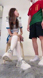 【一茶S】113 足球宝贝过膝白袜辱狗